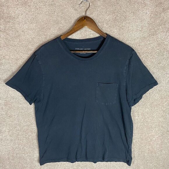 Everlane T-Shirt Mens Size Large Black Uniform Organic Cotton Crew Short Sleeve - Picture 2 of 9